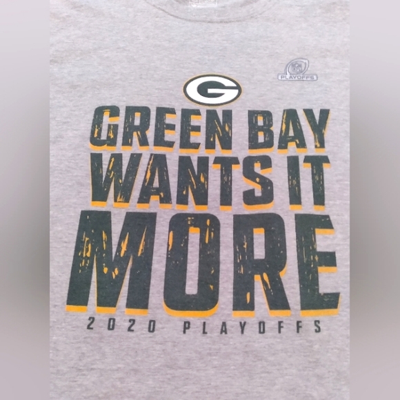 Green Bay Packers Fanatics 2020 Playoff Run "Wants It More" Large T-shirt. *EUC* - Picture 2 of 6